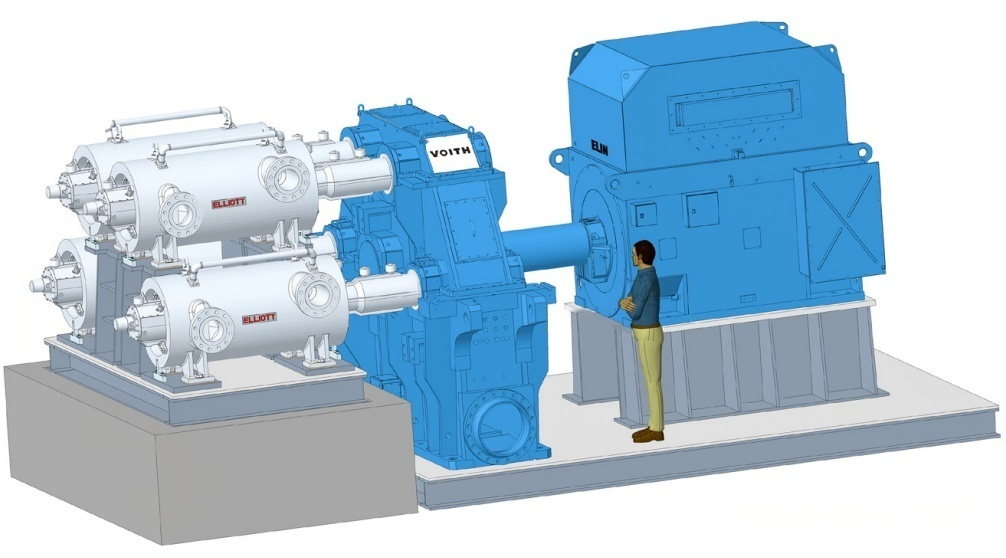 Figure 3 Flex-Op Centrifugal Compressor for Hydrogen Service developed by Elliott and Voith Turbo