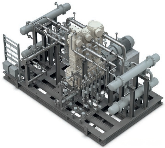 Figure 5 Reciprocating Piston Compressor for Trailer Filling and Hydrogen Refueling Station